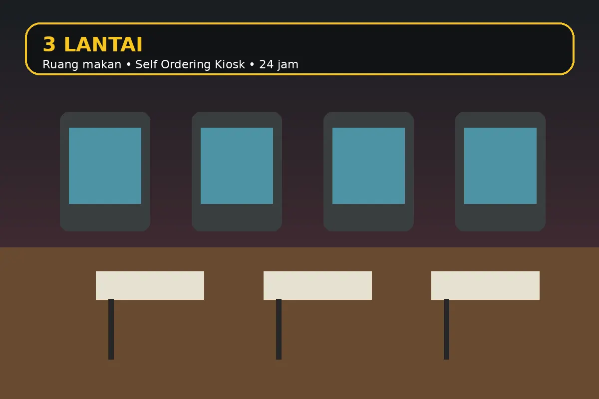 Visual area pemesanan dan tempat duduk McDonald's Harmoni Batam